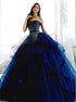 Shining Ball Gown Strapless Tulle Prom Dresses With Rhinestones LBQ2605